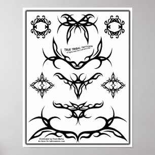 True Tribal Tattoo Flash sheet-Z06 Poster