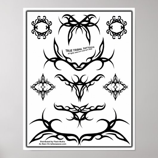 True Tribal Tattoo Flash sheet-Z06 Poster (Voorkant)
