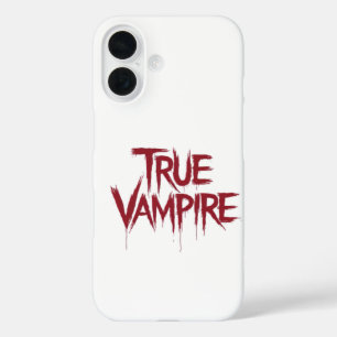 True Vampire Gothic Druppelend Bloed Tekstontwerp iPhone 16 Hoesje