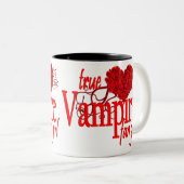 True vampire-ventilatormeisje tweekleurige koffiemok (Voorkant rechts)