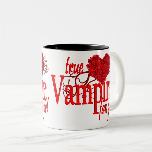 True vampire-ventilatormeisje tweekleurige koffiemok (Voorkant rechts)