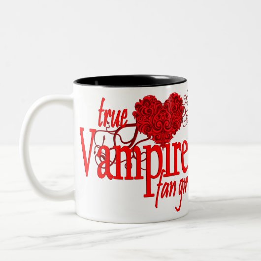 True vampire-ventilatormeisje tweekleurige koffiemok (Links)