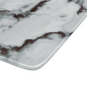 True White Marble texture black diy past de gewens Snijplank (Hoek)