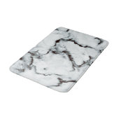 True White Marble texture Black diy personalize Badmat (Gekanteld)
