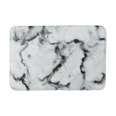 True White Marble texture Black diy personalize Badmat (Voorkant)