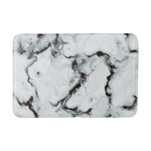 True White Marble texture Black diy personalize Badmat (Voorkant)