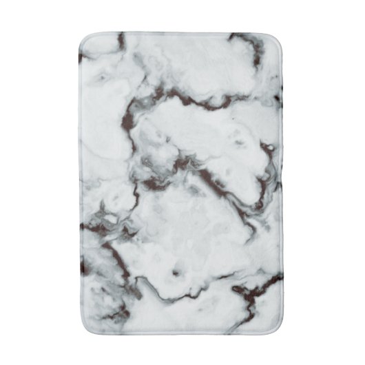 True White Marble texture Black diy personalize Badmat (Voorkant Verticaal)