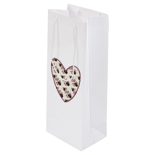Truffel Hart Wijn Cadeautas (Voorkant Gekanteld)