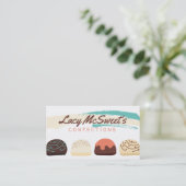 Truffels chocolade-snoep-confectionair visitekaartje (Staand voorkant)