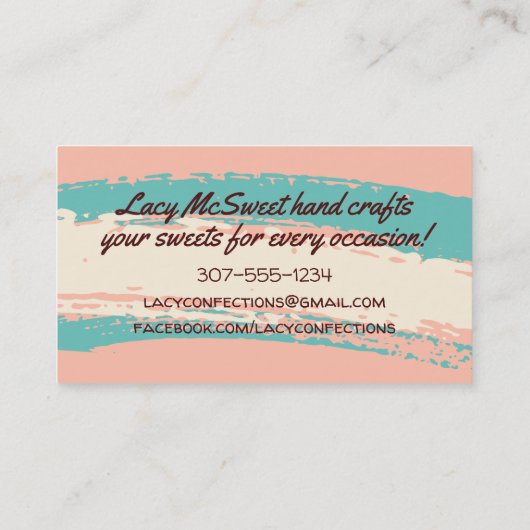 Truffels chocolade-snoep-confectionair visitekaartje (Achterkant)