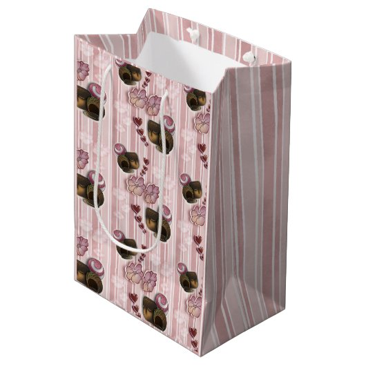 Truffelstrepen Medium Cadeauzakje (Voorkant Gekanteld)