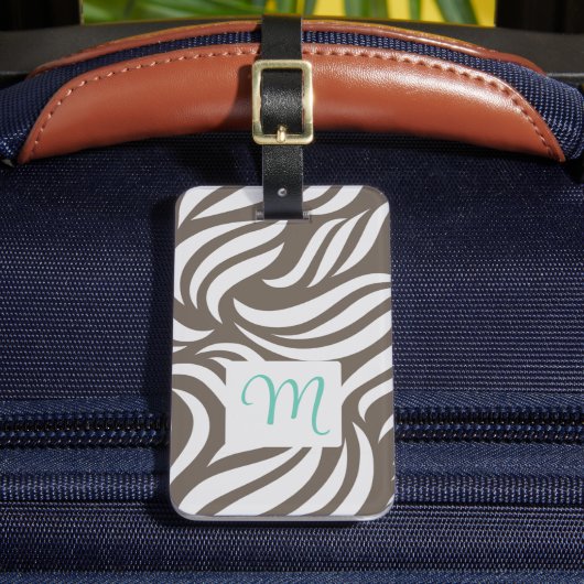  Truffle Modern Foliage & Feminine Monogram Travel Bagagelabel (Voorkant Insitu 2)