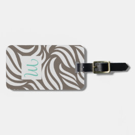  Truffle Modern Foliage & Feminine Monogram Travel Bagagelabel