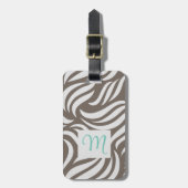  Truffle Modern Foliage & Feminine Monogram Travel Bagagelabel (Voorkant verticaal)