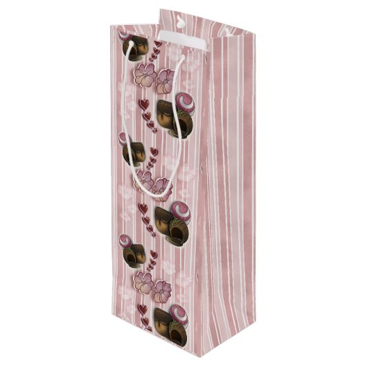 Truffle- Stripes Wijn Cadeautas (Achterkant Gekanteld)