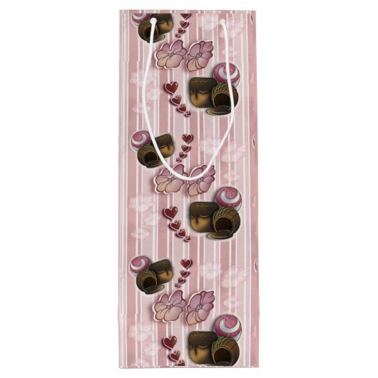 Truffle- Stripes Wijn Cadeautas (Achterkant)