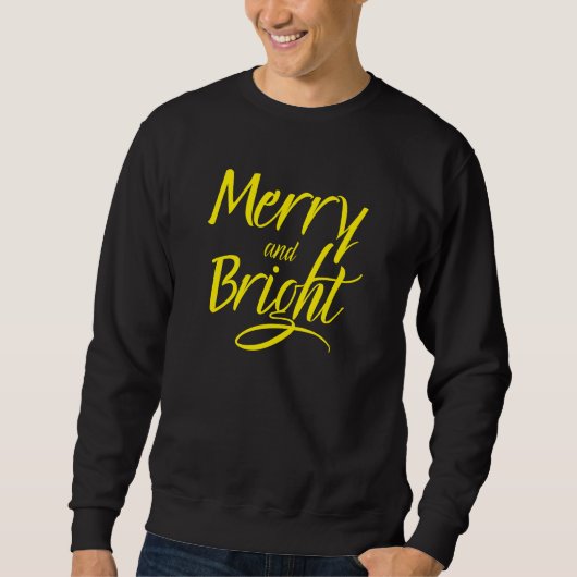 Trui: Merry and Bright (zwart) Trui (Voorkant)