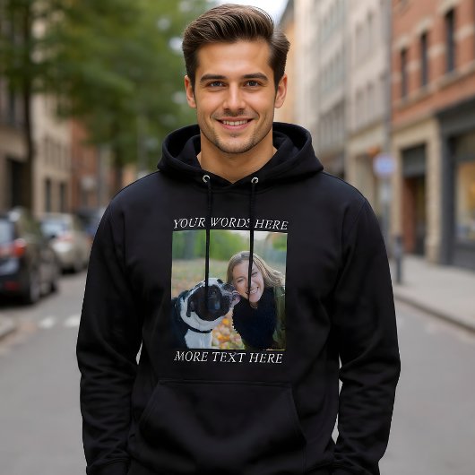 Trui met foto-upload en aangepaste tekst hoodie