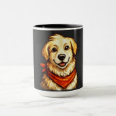 Trui met handgetekende blije gouden hond mok (Midden)