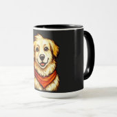 Trui met handgetekende blije gouden hond mok (Voorkant rechts)