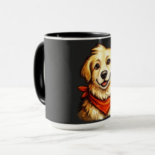 Trui met handgetekende blije gouden hond mok