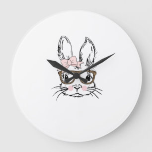 Trui met Konijn Gezicht Luipaardprint Bril PAASEN Grote Klok