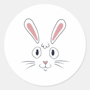 Trui met Konijnenoren Gezicht Gelukkig Pasen Cadea Ronde Sticker