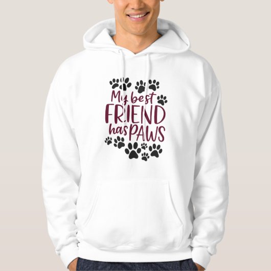 Trui met 'Mijn beste vriend heeft poten' – Cadeau Hoodie (Voorkant)