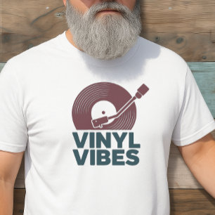 TRUI MET VINYL VIBES ALLEEN RETRO UITZIEND SPELER T-SHIRT