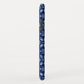 Trui Navy White Fair Isle Xmas Vakantie Monogram Case-Mate iPhone Case (Achterkant/rechts)