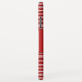 Trui Rood Wit Monogram Kerstvakantie Case-Mate iPhone Case (Achterkant/rechts)