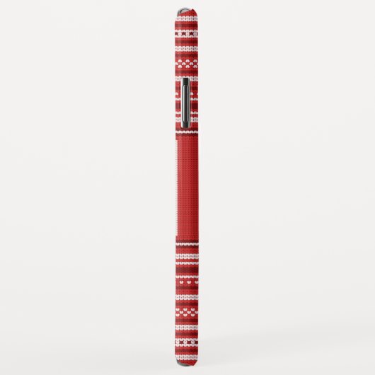 Trui Rood Wit Monogram Kerstvakantie Case-Mate iPhone Case (Achterkant/rechts)