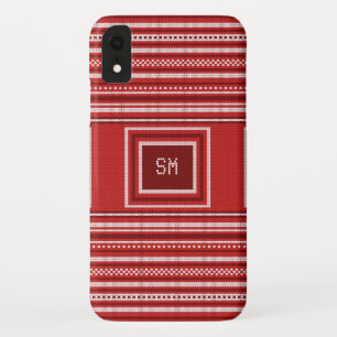 Trui Rood Wit Monogram Kerstvakantie Case-Mate iPhone Case