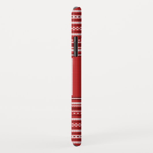 Trui Rood Wit Monogram Kerstvakantie Case-Mate iPhone Case (Achterkant/rechts)