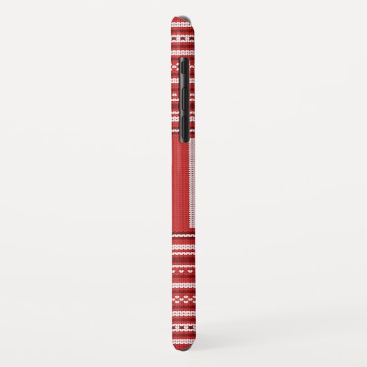 Trui Rood Wit Monogram Kerstvakantie Case-Mate iPhone Case (Achterkant/links)