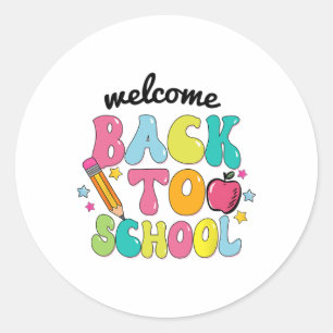 Trui terug naar school Mooie kleurrijke potlood ap Ronde Sticker