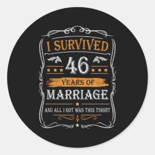 Trui voor 46e trouwdag koppel man vrouw ronde sticker