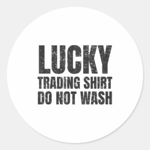 Trui voor geluksbeurs Funny aandelenmarkt handelar Ronde Sticker