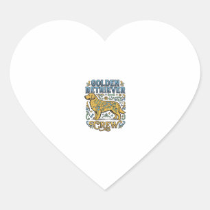 Trui voor Golden Retriever met vintage kunst voor Hart Sticker
