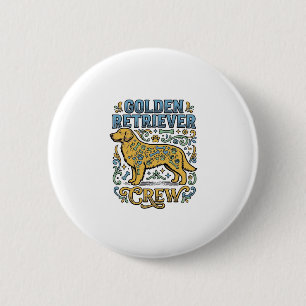 Trui voor Golden Retriever met vintage kunst voor  Ronde Button 5,7 Cm