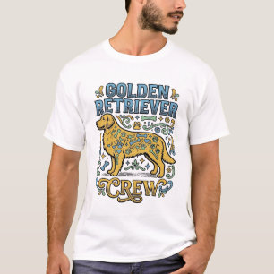 Trui voor Golden Retriever met vintage kunst voor T-shirt