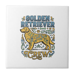 Trui voor Golden Retriever met vintage kunst voor Tegeltje