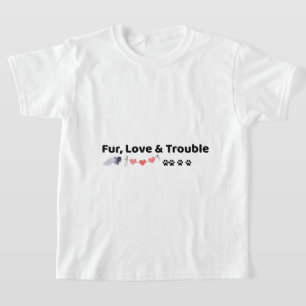 Trui voor kinderen met huisdier Fur Love & Trouble T-shirt