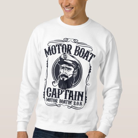 Trui voor mannen Motorbootkapitein (Voorkant)