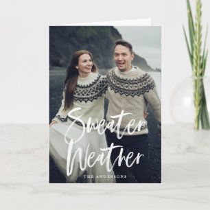 Trui Weer in Navy Vouw Kerstkaart Feestdagen Kaart