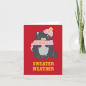 Trui Weer Roze Sjaal & Hoed Kitty Kaart (Voorkant)