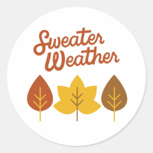 Trui Weer Vintage Bladeren Ronde Sticker