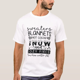 Truien dekens warme chocolademelk sneeuw en knusse t-shirt
