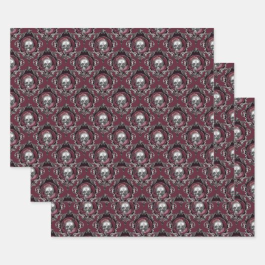 truien en bloemen op wijn inpakpapier vel (Set)