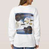 Truien met elektrische gitaren, voor dames trui (Achterkant)